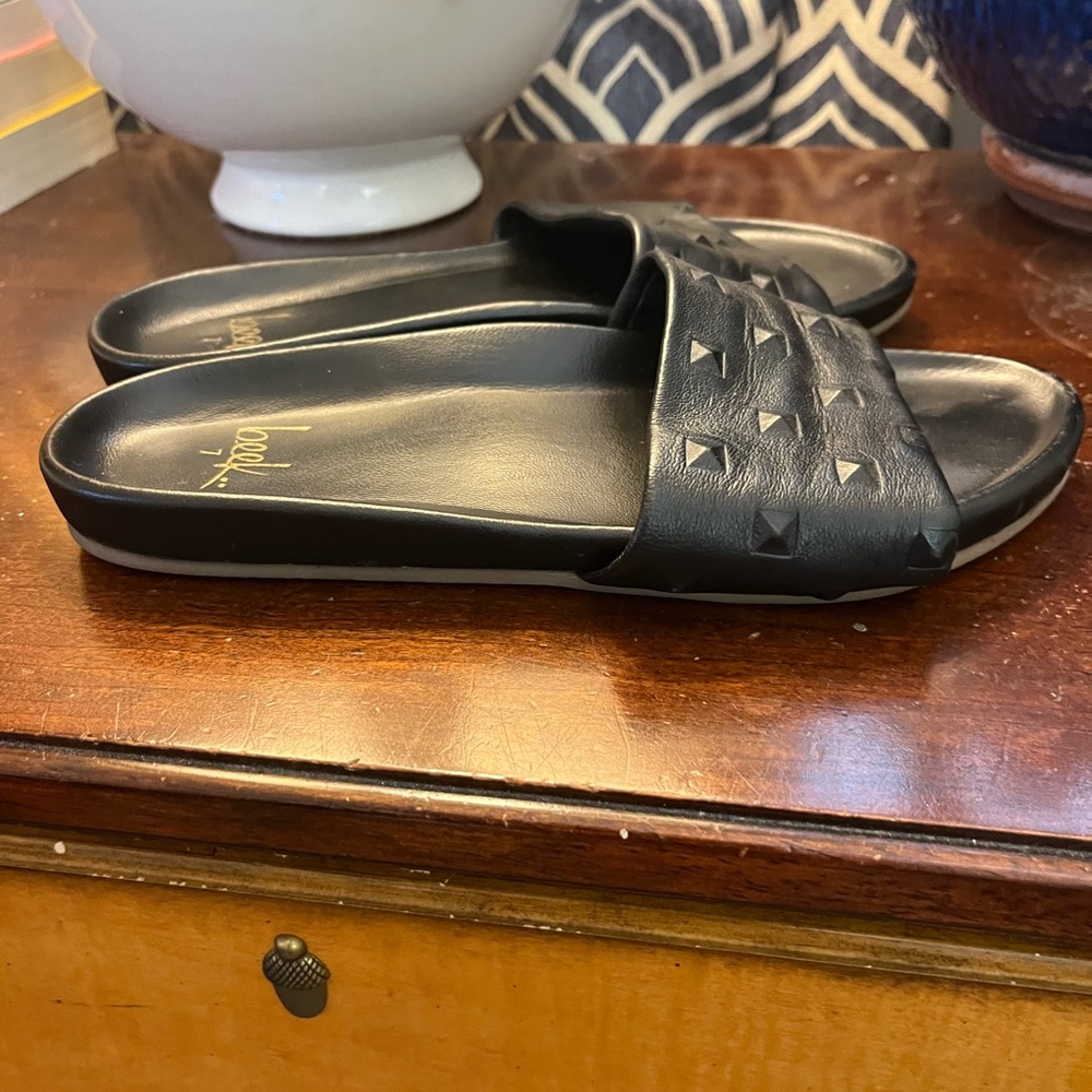 Beek Black Studded Slide Sandals Leather - Picture 5 of 8